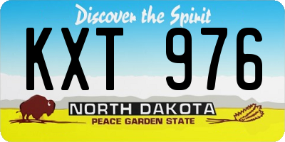 ND license plate KXT976