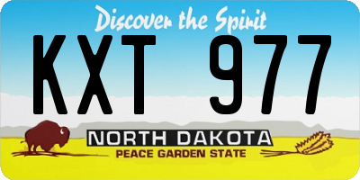 ND license plate KXT977
