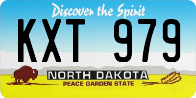 ND license plate KXT979