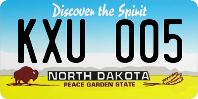 ND license plate KXU005