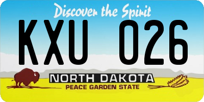 ND license plate KXU026