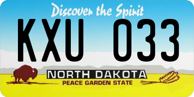 ND license plate KXU033