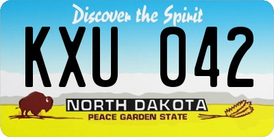 ND license plate KXU042