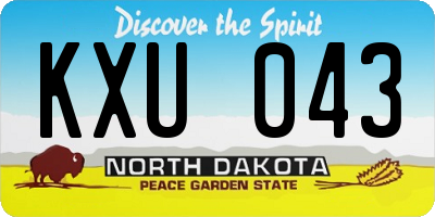 ND license plate KXU043