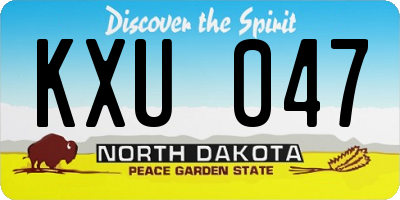 ND license plate KXU047