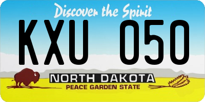 ND license plate KXU050