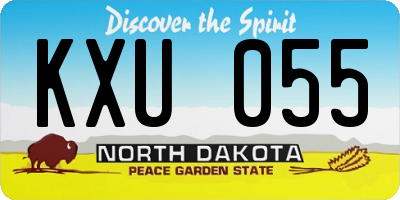 ND license plate KXU055