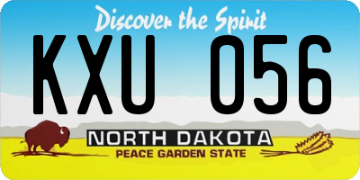 ND license plate KXU056