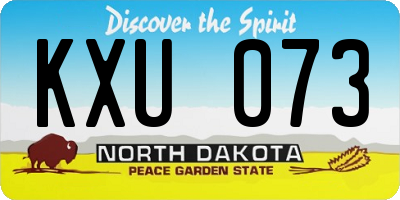 ND license plate KXU073