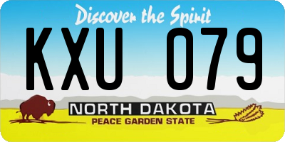 ND license plate KXU079