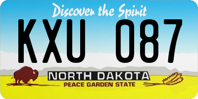 ND license plate KXU087