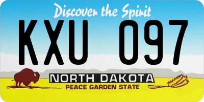 ND license plate KXU097