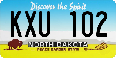 ND license plate KXU102