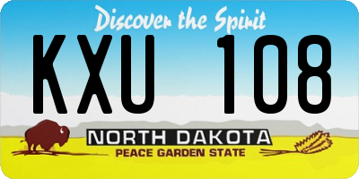 ND license plate KXU108