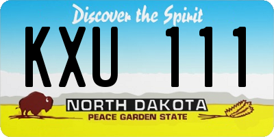 ND license plate KXU111