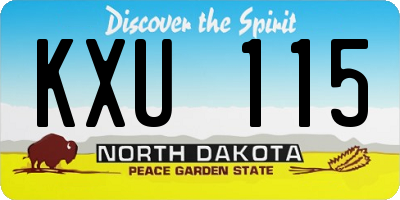 ND license plate KXU115