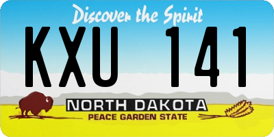 ND license plate KXU141