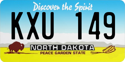 ND license plate KXU149