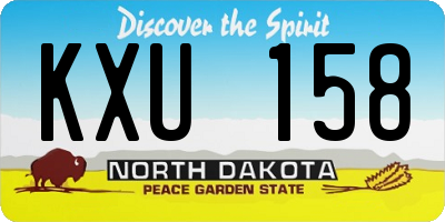 ND license plate KXU158