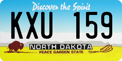 ND license plate KXU159