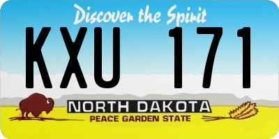 ND license plate KXU171