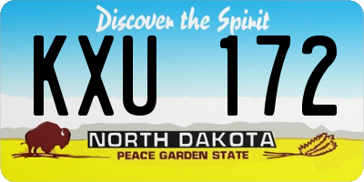 ND license plate KXU172