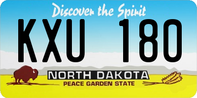 ND license plate KXU180