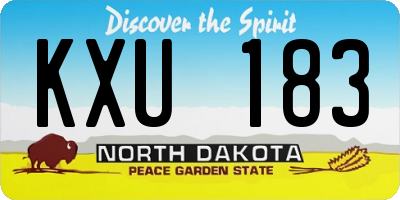 ND license plate KXU183
