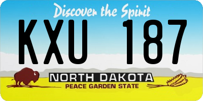ND license plate KXU187