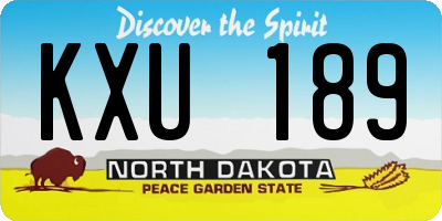ND license plate KXU189