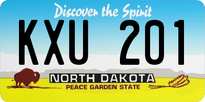 ND license plate KXU201