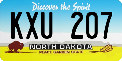 ND license plate KXU207