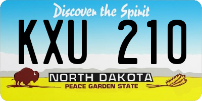 ND license plate KXU210