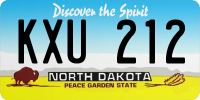 ND license plate KXU212