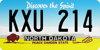 ND license plate KXU214