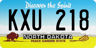 ND license plate KXU218