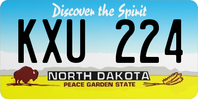 ND license plate KXU224