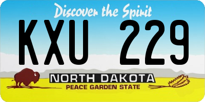 ND license plate KXU229