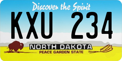 ND license plate KXU234