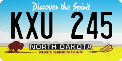 ND license plate KXU245