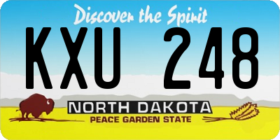 ND license plate KXU248