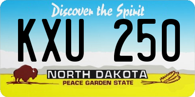 ND license plate KXU250