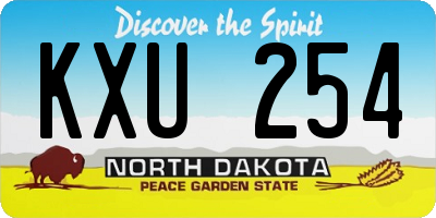 ND license plate KXU254