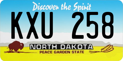 ND license plate KXU258