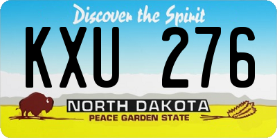 ND license plate KXU276