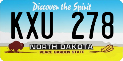 ND license plate KXU278