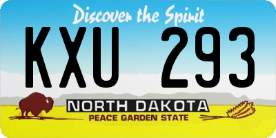 ND license plate KXU293