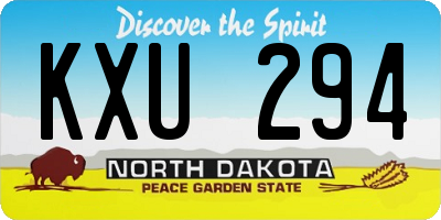 ND license plate KXU294