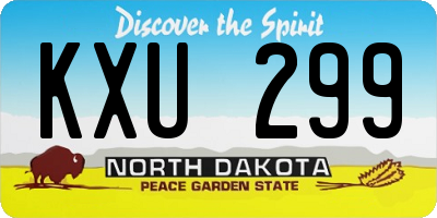 ND license plate KXU299