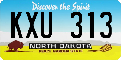 ND license plate KXU313